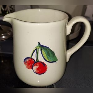 Retired Fruit Basket By Corelle Coordinates Stoneware Cherry Creamer